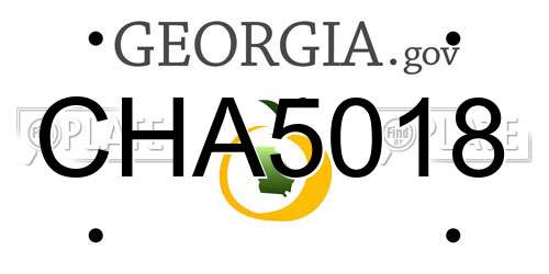 CHA5018 Georgia License Plate