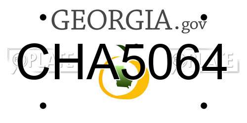 CHA5064 Georgia License Plate