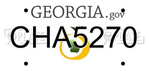 CHA5270 Georgia License Plate