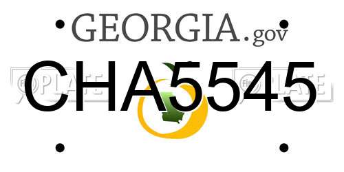CHA5545 Georgia License Plate