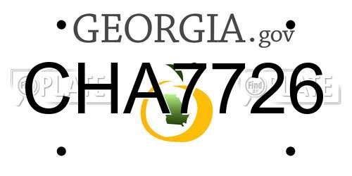 CHA7726 Georgia License Plate