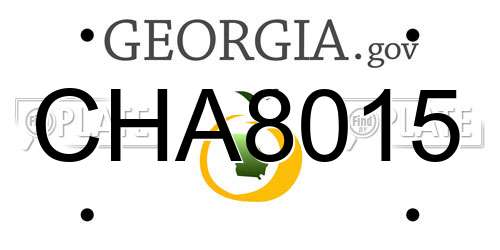 CHA8015 Georgia License Plate