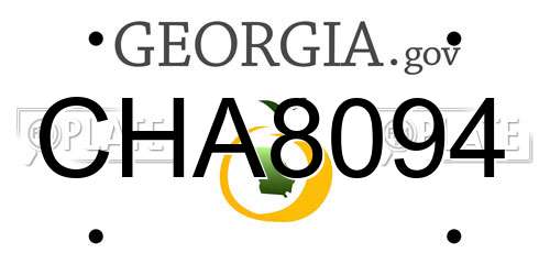 CHA8094 Georgia License Plate