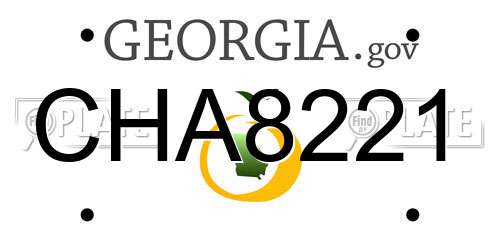CHA8221 Georgia License Plate