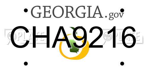 CHA9216 Georgia License Plate