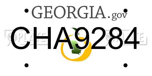 CHA9284 Georgia License Plate