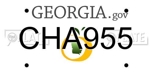 CHA955 Georgia License Plate