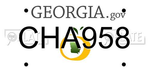 CHA958 Georgia License Plate