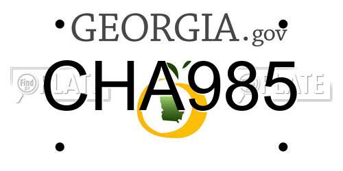 CHA985 Georgia License Plate