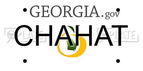 CHAHAT Georgia License Plate