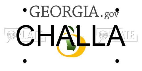 CHALLA Georgia License Plate
