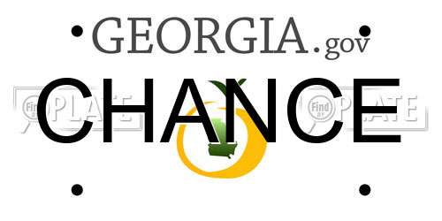 CHANCE Georgia License Plate