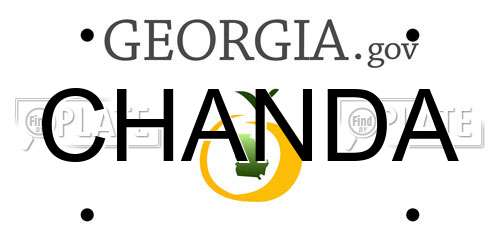 CHANDA Georgia License Plate