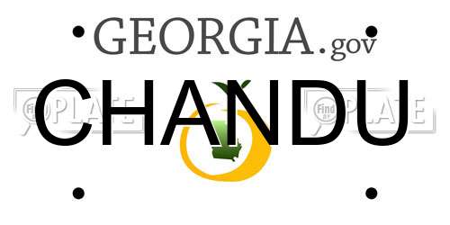 CHANDU Georgia License Plate