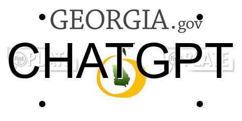 CHATGPT Georgia License Plate