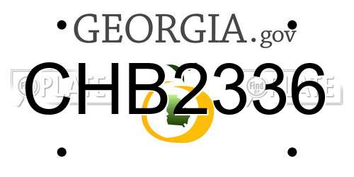 CHB2336 Georgia License Plate