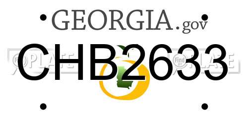 CHB2633 Georgia License Plate