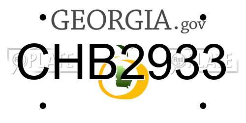 CHB2933 Georgia License Plate