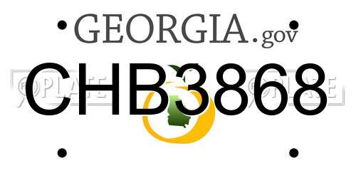 CHB3868 Georgia License Plate
