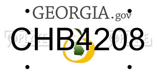 CHB4208 Georgia License Plate
