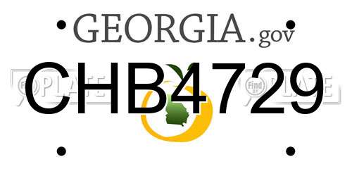 CHB4729 Georgia License Plate