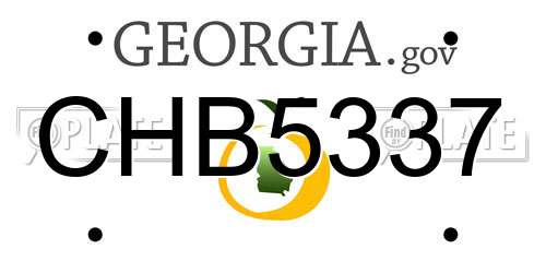 CHB5337 Georgia License Plate