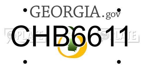 CHB6611 Georgia License Plate