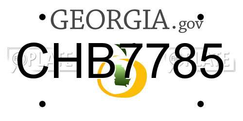CHB7785 Georgia License Plate