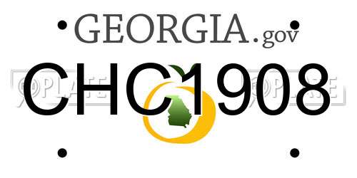 CHC1908 Georgia License Plate