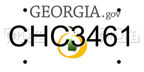 CHC3461 Georgia License Plate