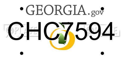 CHC7594 Georgia License Plate