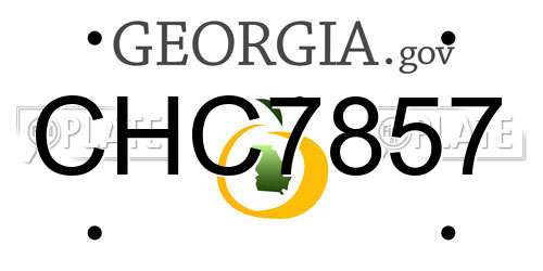 CHC7857 Georgia License Plate