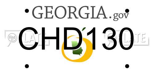 CHD130 Georgia License Plate
