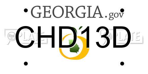 CHD13D Georgia License Plate