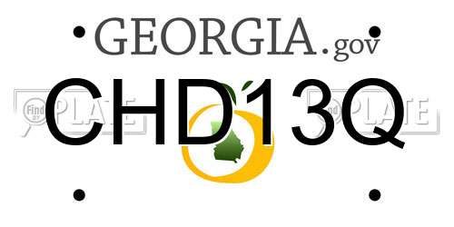 CHD13Q Georgia License Plate