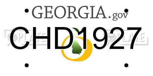 CHD1927 Georgia License Plate