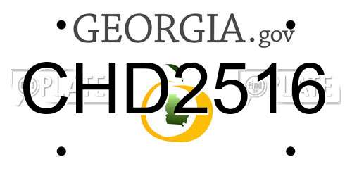 CHD2516 Georgia License Plate