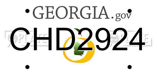 CHD2924 Georgia License Plate