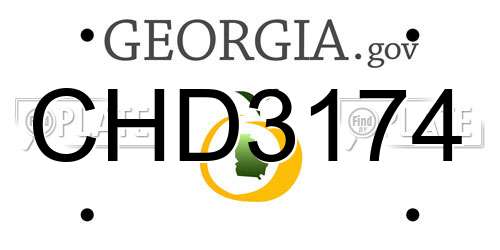 CHD3174 Georgia License Plate
