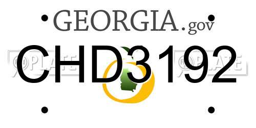 CHD3192 Georgia License Plate