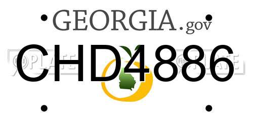 CHD4886 Georgia License Plate