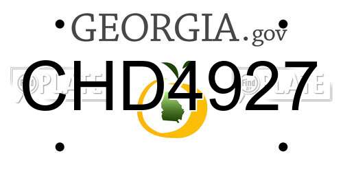 CHD4927 Georgia License Plate