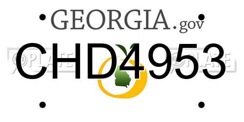 CHD4953 Georgia License Plate