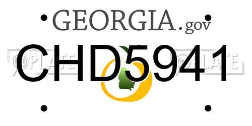 CHD5941 Georgia License Plate