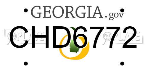 CHD6772 Georgia License Plate