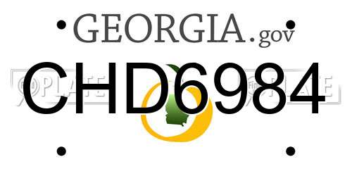 CHD6984 Georgia License Plate