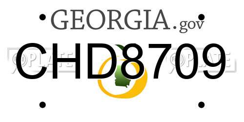 CHD8709 Georgia License Plate