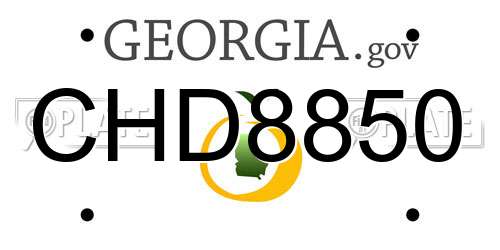 CHD8850 Georgia License Plate
