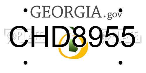 CHD8955 Georgia License Plate