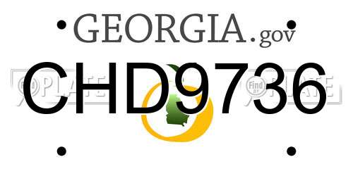 CHD9736 Georgia License Plate